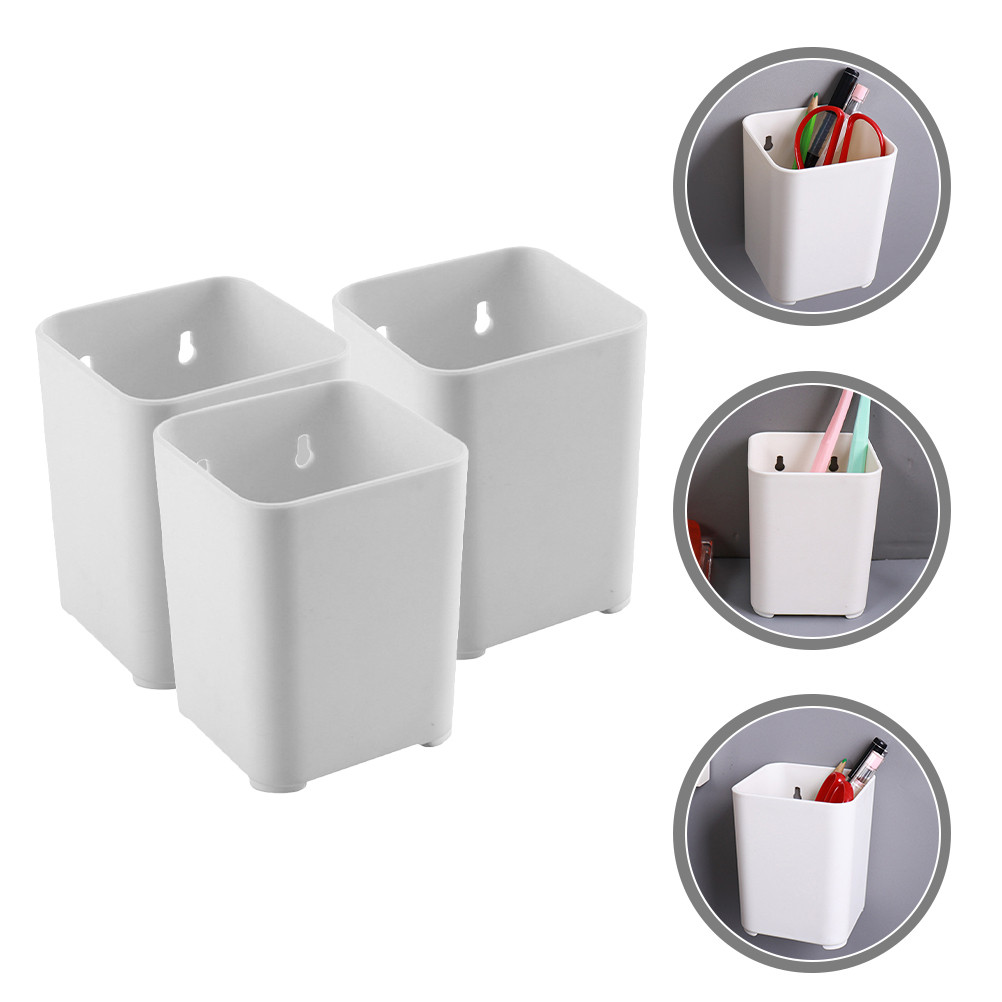 

3 Pcs Organizer Makeup Brush Holder Pen Creative Cup Desk Wall Marker Pencil Office Supplies for and Penholder