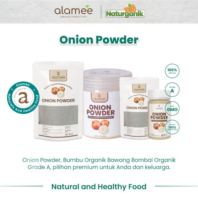 

ALAMEE Bawang Bombay Bubuk Onion Powder Ground Spice Bumbu Bombai Dapur Organik Murni Asli Seasoning Naturganik