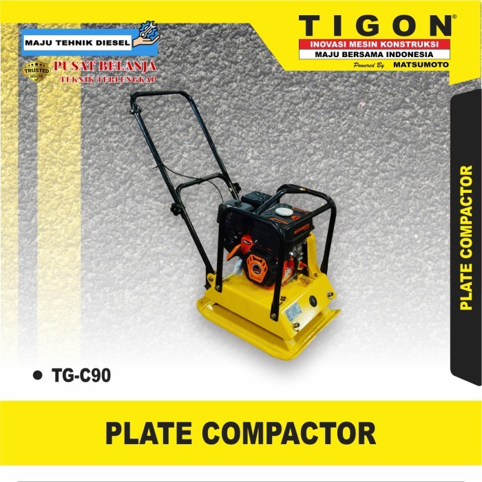 Mesin Pemadat Paving Block  Plate Compactor Stamper Kodok Tigon TG-C90 + Engine Matsumoto Termurah -