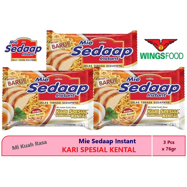 

Mie Sedaap Kari Spesial Kental 76gr 3Pcs