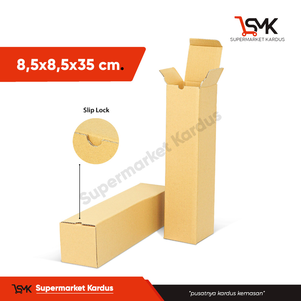 

Box 8,5x8,5x35 Kardus/boxpayung/boxtumbler/Kardusmini/Karduskecil/Boxkecil/Karton/Kartonmini/Kemasan/Hampers/Gift/sliplock/Tinggi35