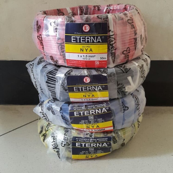 Kabel Listrik NYA ETERNA 1X1.5 50M 1 Roll SNI LMK ORIGINAL
