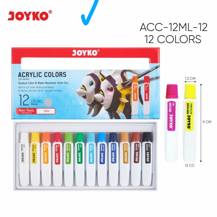 

cat akrilik joyko 12 warna cat acrylic colors -