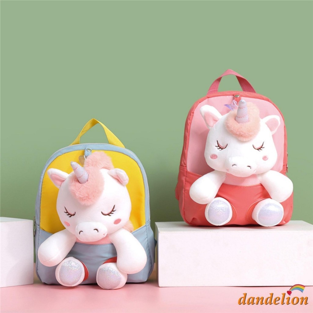Ransel Unicorn Kartun Anak-anak Ransel Pelajar Boneka 3D Tas Sekolah Perjalanan Kerja untuk Anak Lak