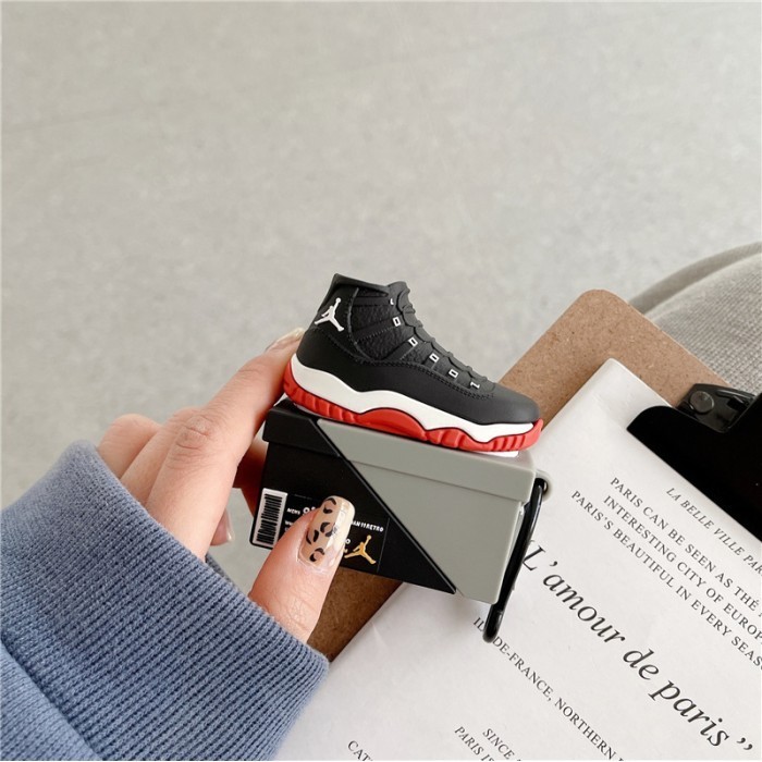 Airpods Case 3D Nike Air Jordan 11 Retro High Black Gen 1 2 3 PRO