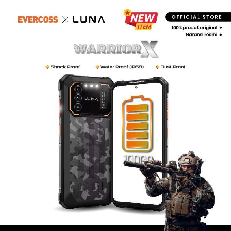 Evercoss x LUNA Warrior X Rugged Smartphone Android 12 10000 mAh