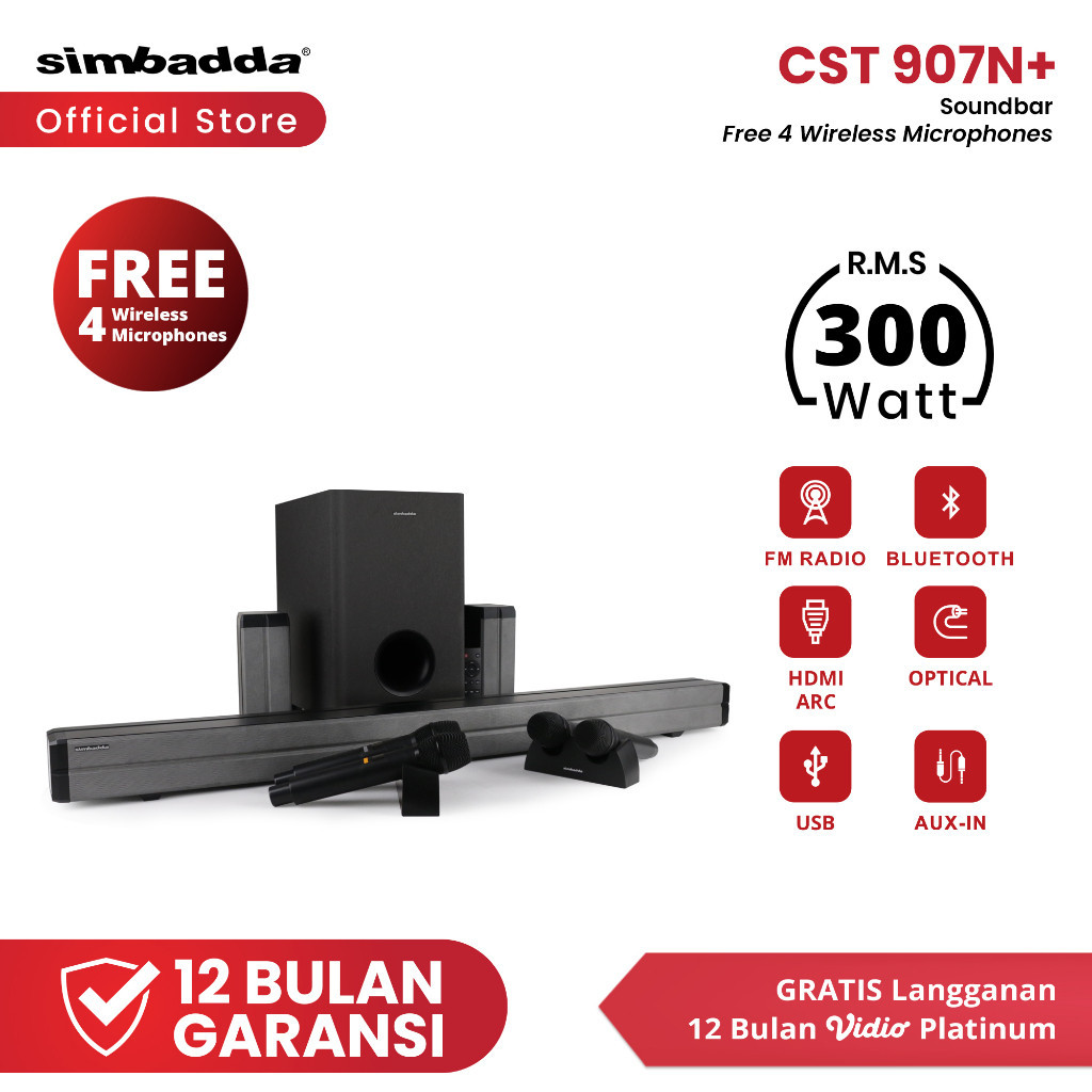 BIG SALE Simbadda CST 907N+ Soundbar TV Surround Speaker Bluetooth Bass Karaoke