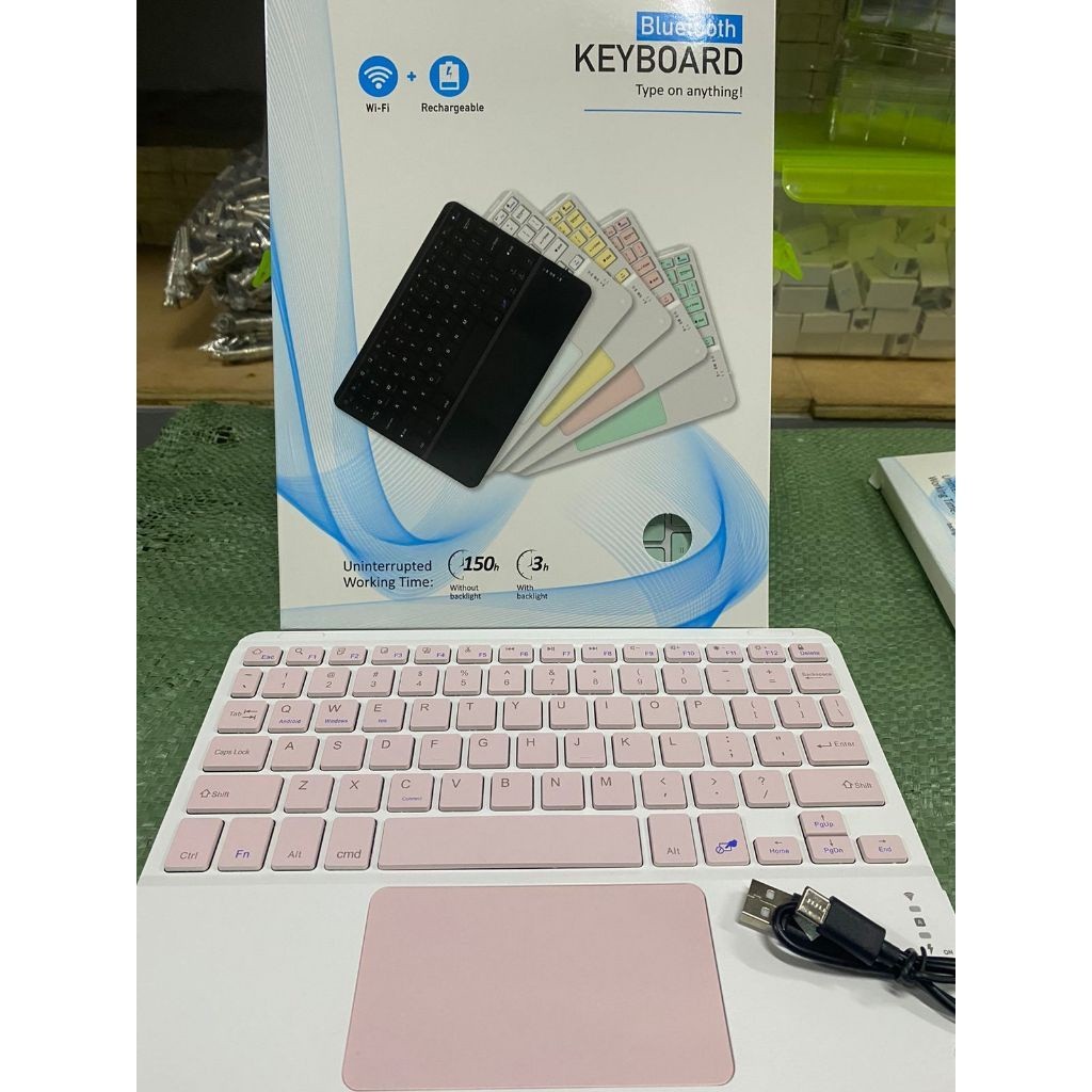 Keyboard Bluetooth Wireless with Touchpad Universal GROSIR KOMPUTER