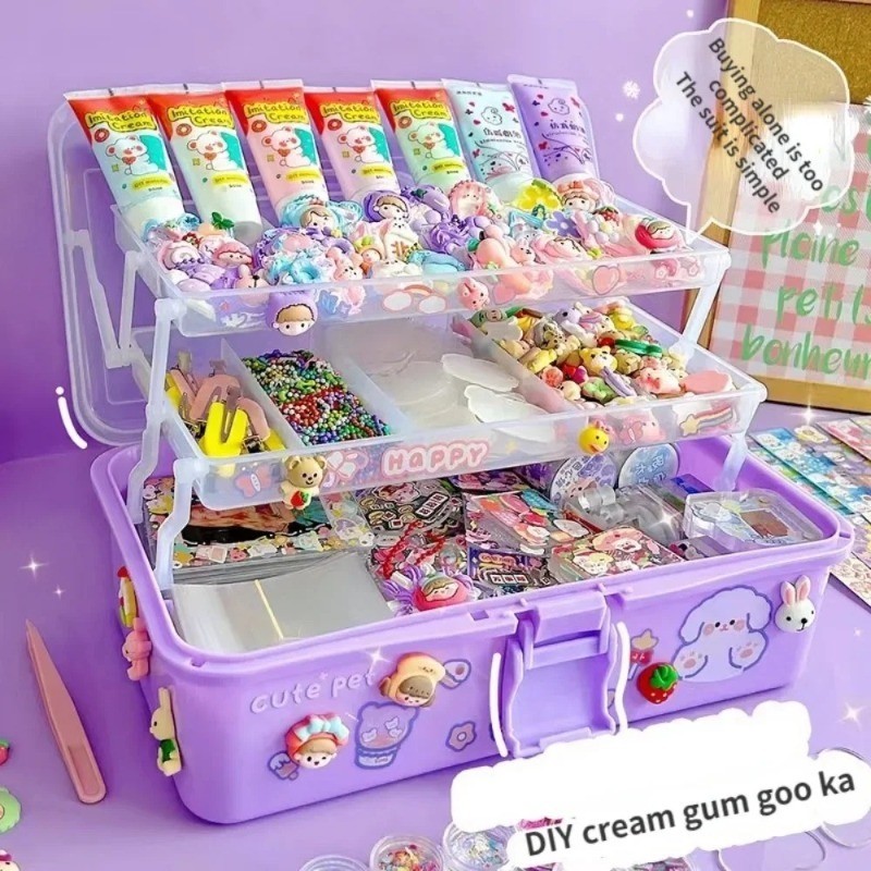 

Promo CODSet Kartu DIY Kotak Penyimpanan Tiga Lapis Stiker Kartu Set Alat Akun Tangan Stiker Lucu