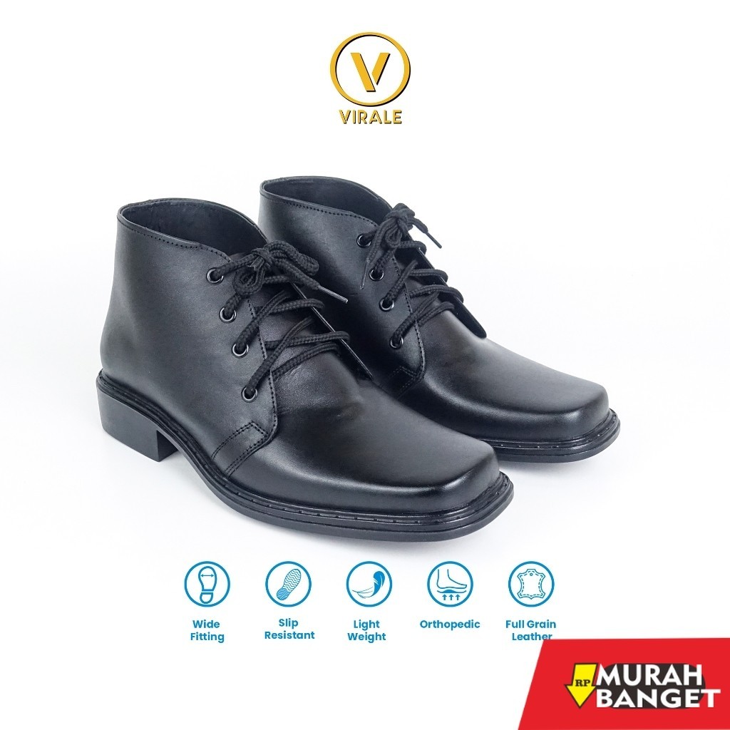 Sepatu pdh- Sepatu Boots Paskibra Pria Kulit Asli Original PDH KULIT