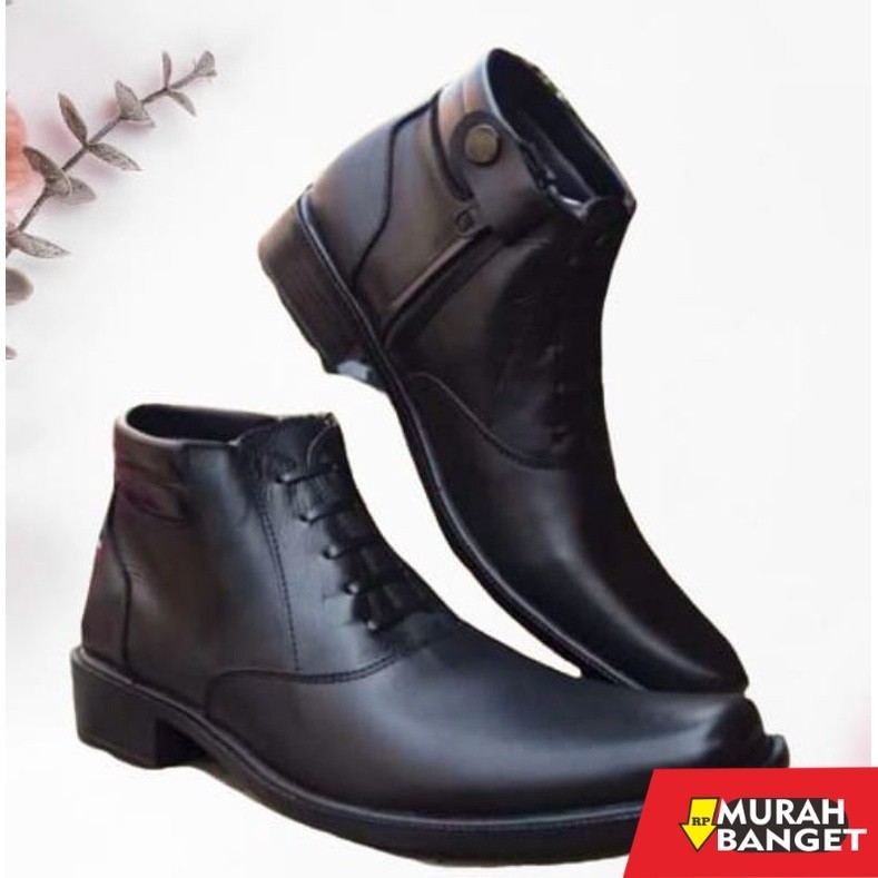 Sepatu pdh- /Sepatu pdh kulit/SEPATU . PDH Pria Kulit Asli Hitam SELETING PRIA SEPATU DINAS TNI POLR