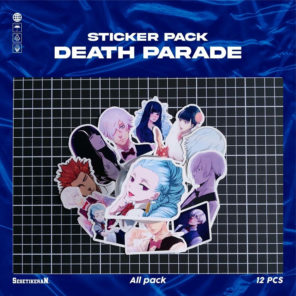 

COD✨ Sesetikeran Pack Stiker Anime Death Parade Sticker Cute Keren Untuk Koper Laptop Skateboard