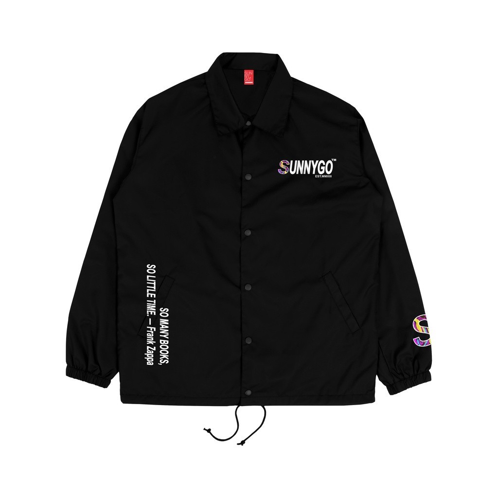 SunnyGo Jaket Coach Frank Zappa Original Desain SunnyGo Cowok Cewek Warna Hitam Premium // Jacket Co