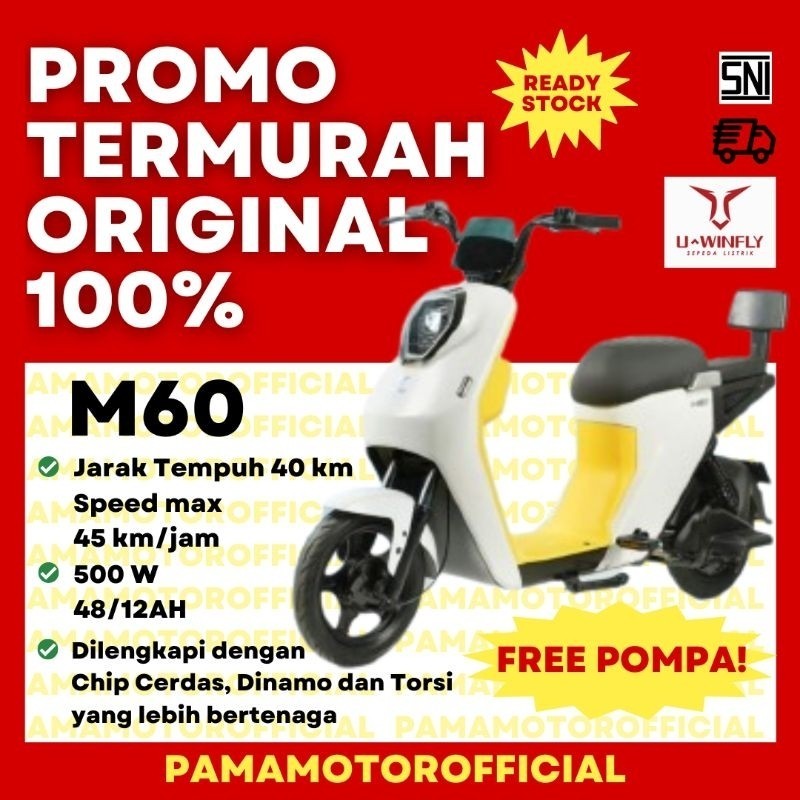 2.2 Promo Cuci Gudang Sepeda Listrik Uwinfly M60 New Series