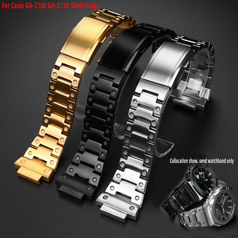 Jam Tangan Pria For Casio G-SHOCK GM-2100/GA2100 High Quality Solid Stainless steel watchband Men's 
