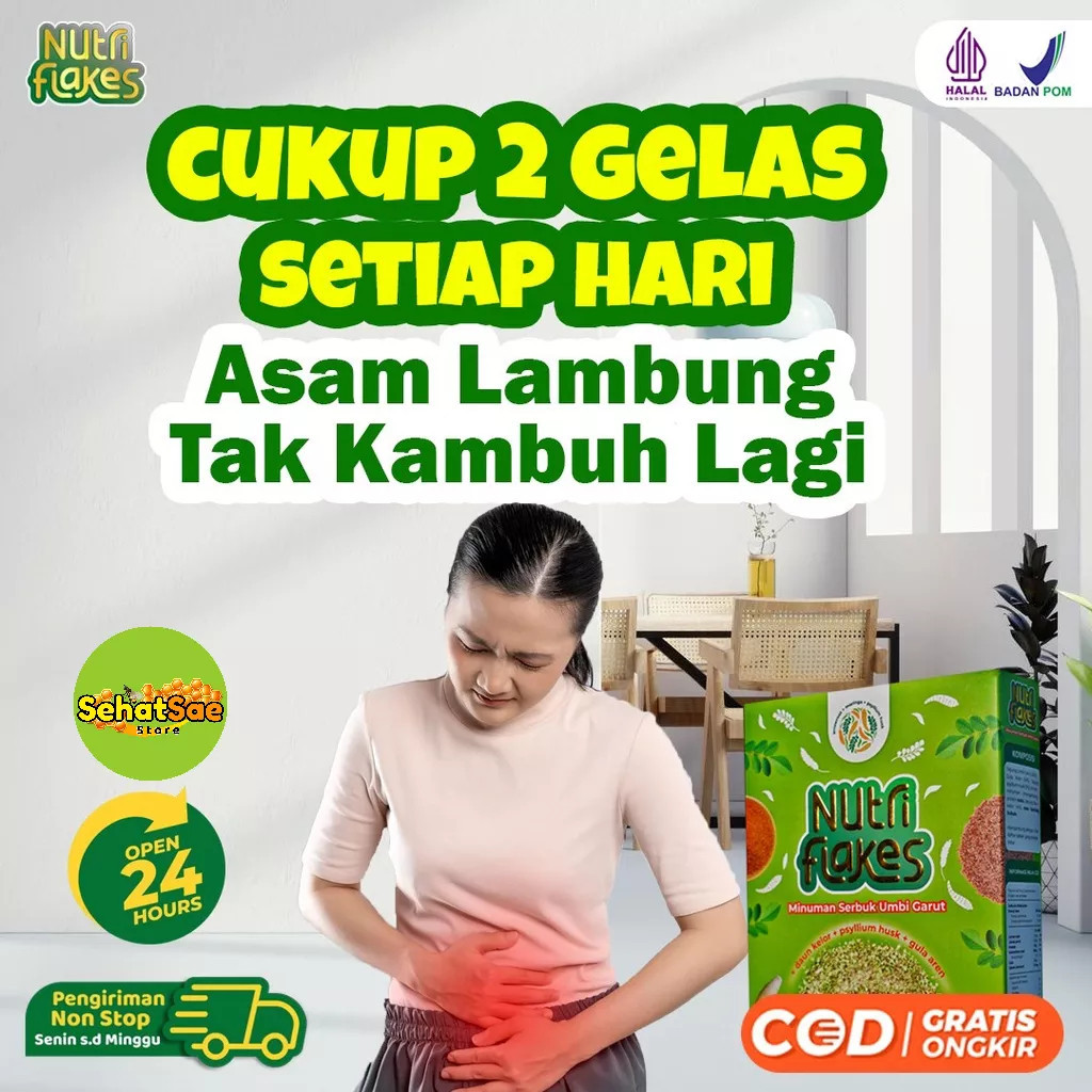 

PALING LARIS...!!! NUTRIFLAKES SEREAL UMBI GARUT PENYEMBUH ASAM LAMBUNG GERD MAAG PENGGANTI SARAPAN