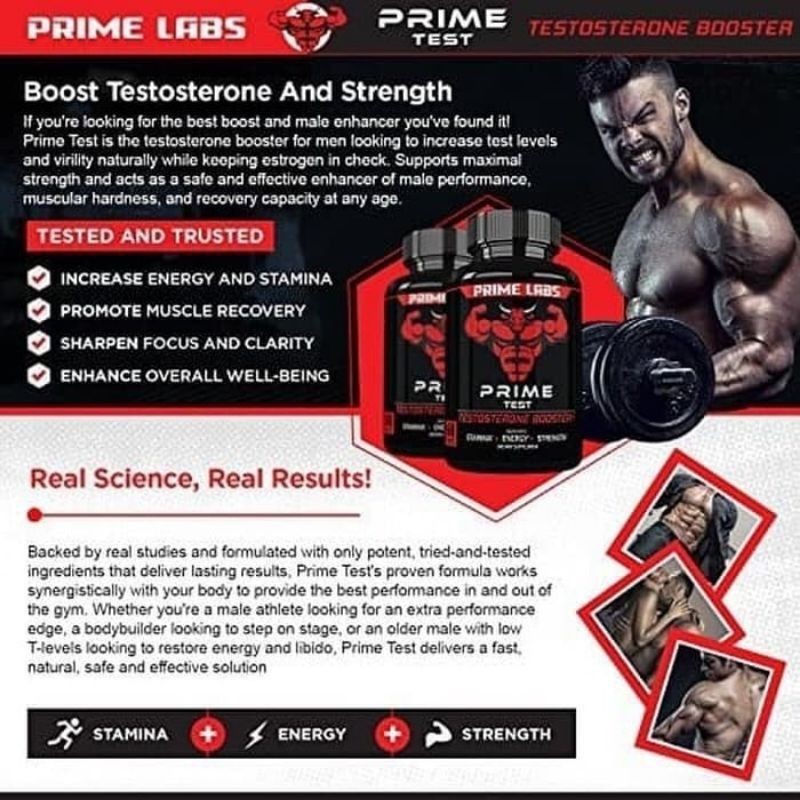 PRIME LABS TESTOSTERON ORIGINAL PRIME TEST MENS TESTOSTERON BOOSTER STAMINA MUSCLE ENERGY STRENGTH