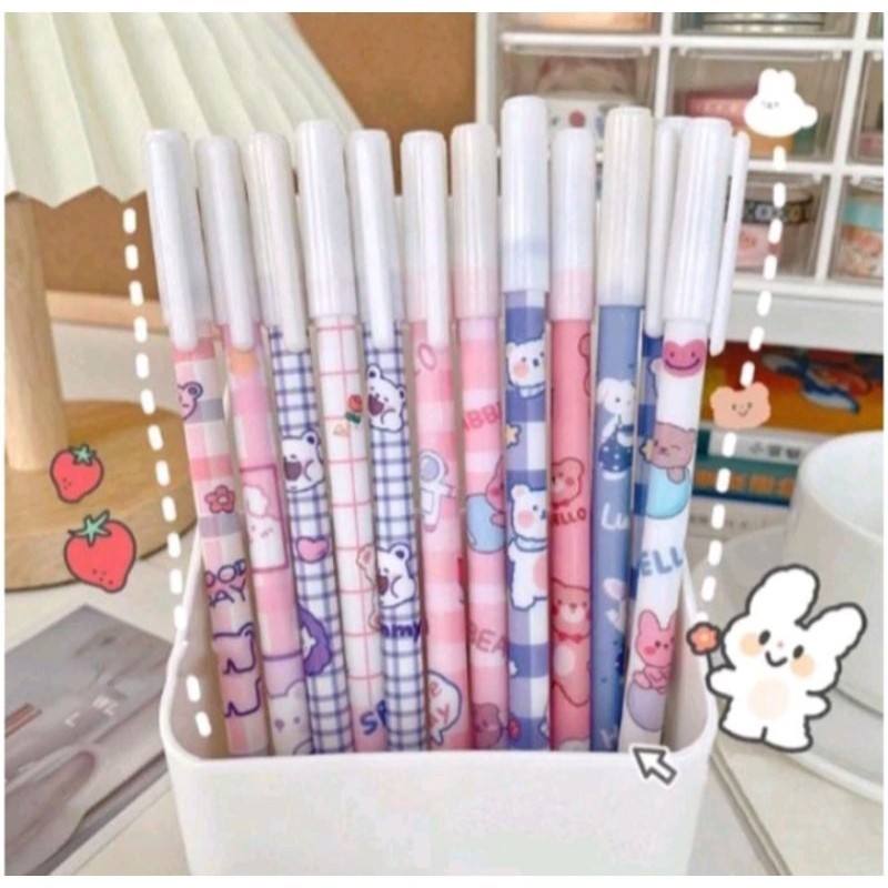 

Pulpen Gel pena bisa Hapus Bolpin Erasable Pen Estetik Anak Sekolah Ballpoint karakter