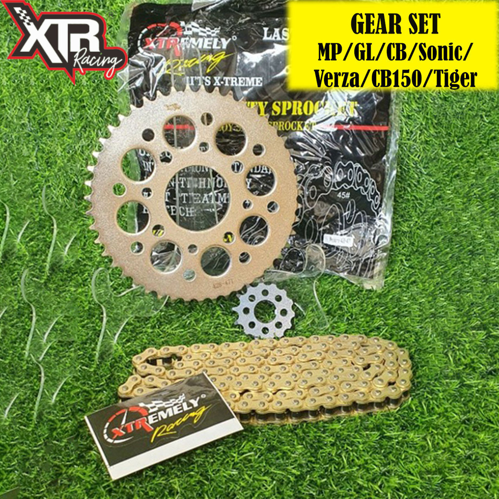 GIR GEAR SET  MOTOR HONDA CB 100 / MEGA PRO / SONIC 150R / CB 150R / CBR 150R / TIGER 428H XTREME RA