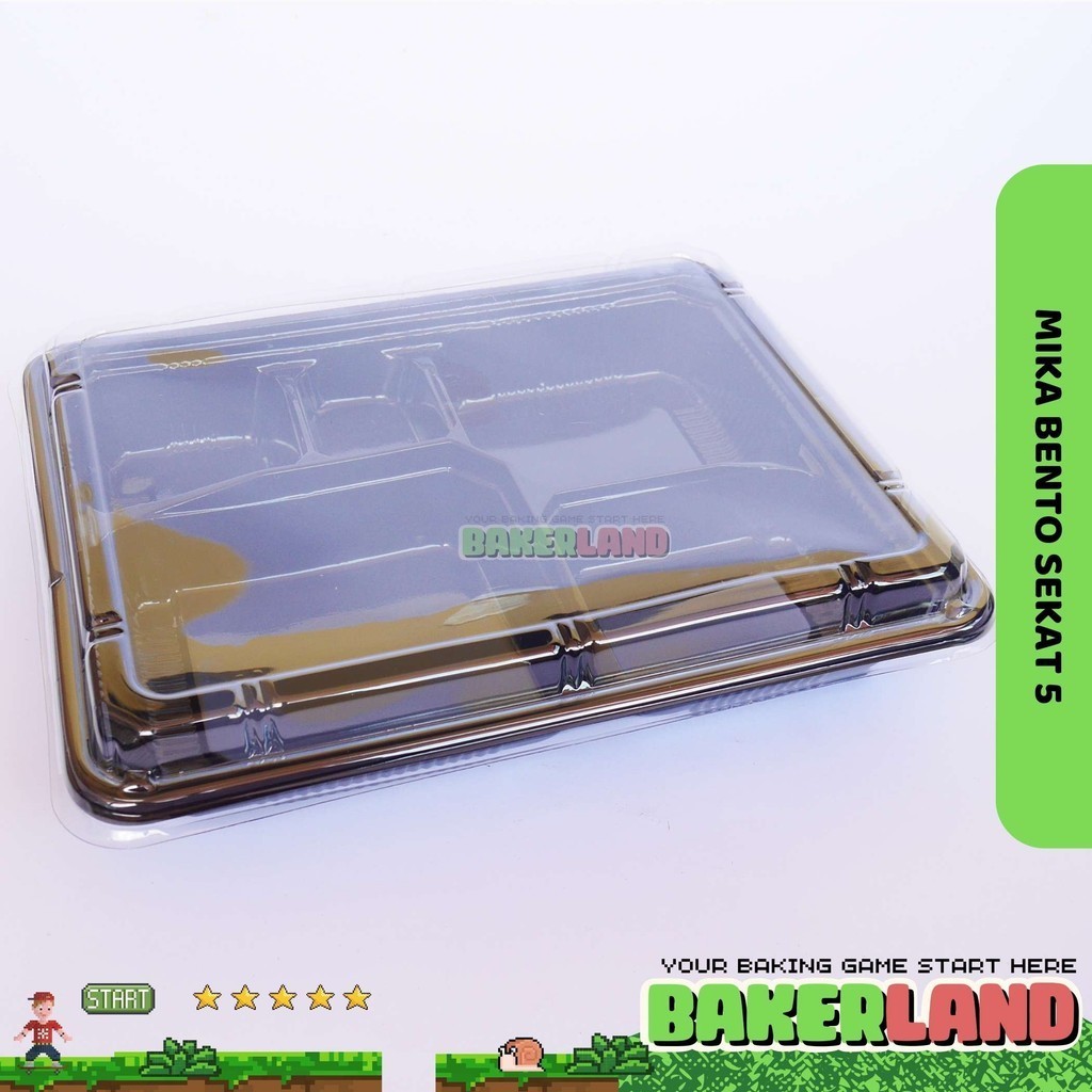 Tray Bento / Mika Bento / Mika Bento 5 sekat / Mika Plastik Bento / Kotak Makan / Bento Box