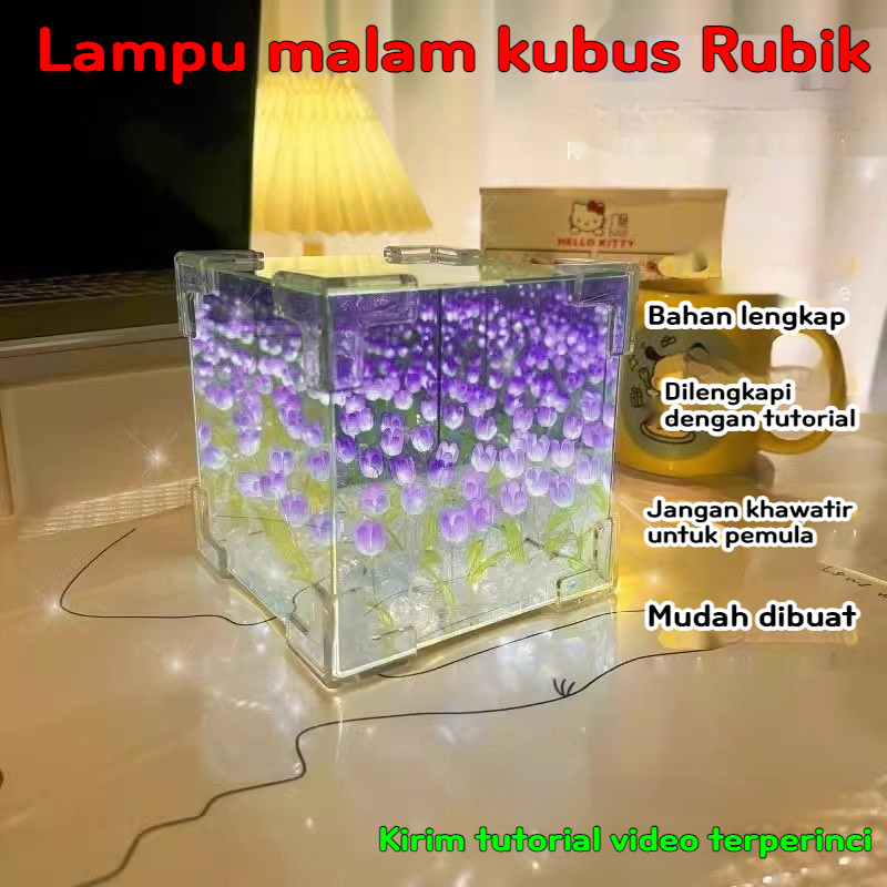 Bunga DIY Buatan Tangan Lampu Malam /20 Tulip READY Tulip Malam Lampu Led Kamar Tidur Ins DIY Untuk 