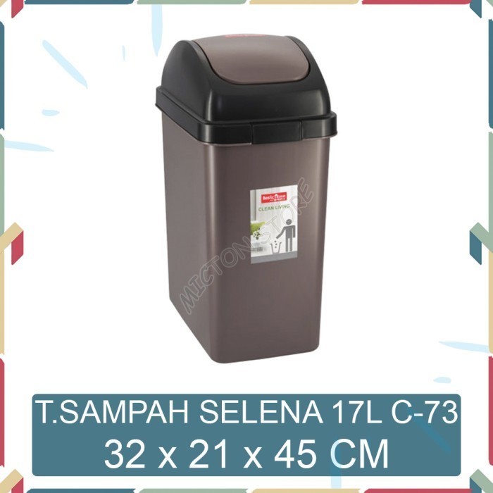 BIGTON Lion Star Basic Home Tempat Sampah Selena 17 Liter C-73 1 LionStar Plastik Berkualitas Murah 