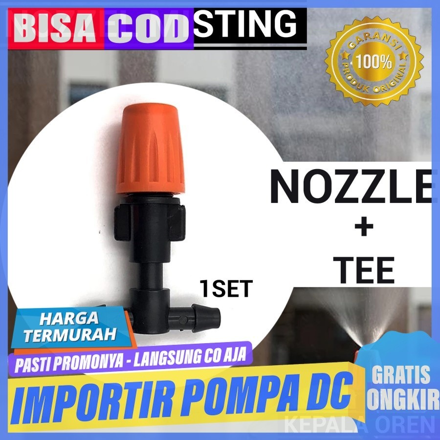 Nozzle Misting Orange + Tee Konektor
