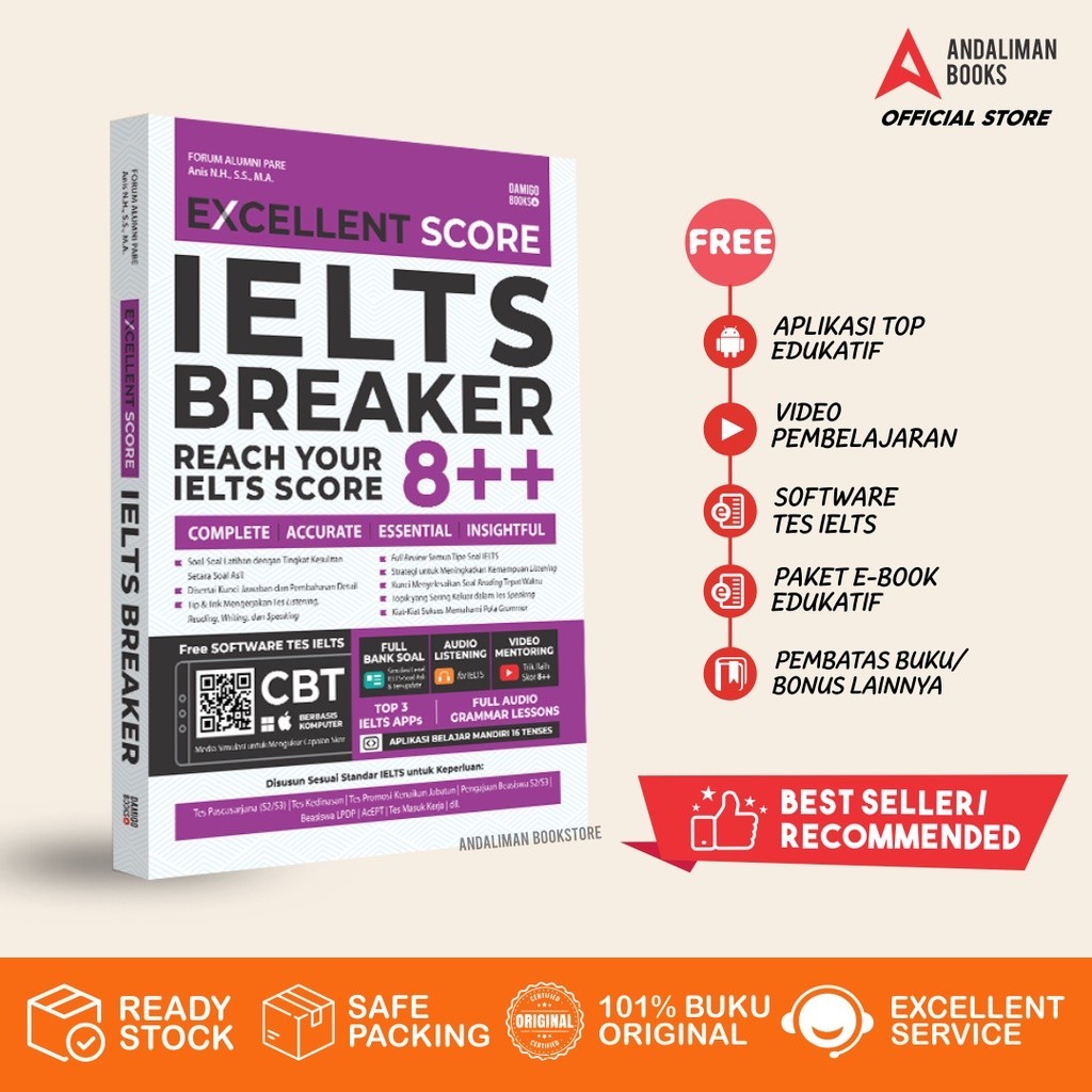 

[PROMO MURAH] BUKU TES BAHASA INGGRIS IELTS - IELTS BREAKER SCORE 8++