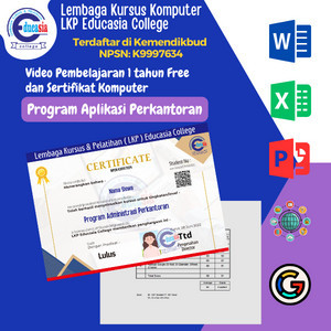 

[PROMO MURAH] Sertifikat Komputer Resmi Berlegalitas dengan Modul Pembelajaran