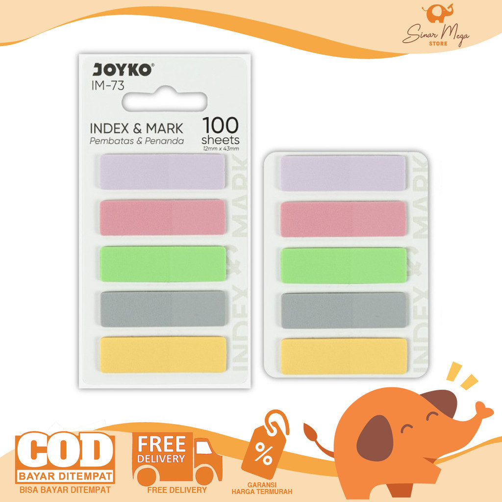 

Joyko Index & Memo IM-73 Penanda Pengingat Pembatas Plastik Pastel Tahan Air Murah