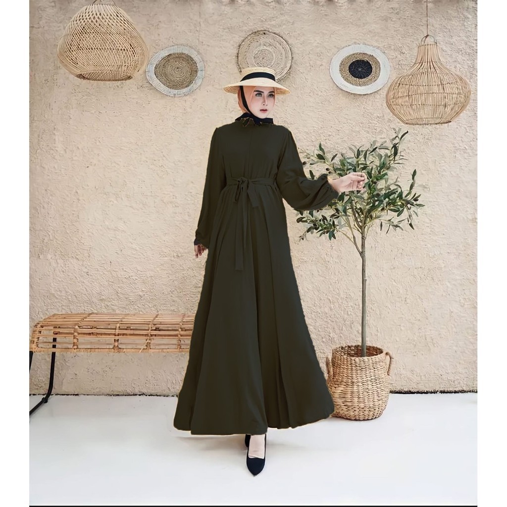 BISA COD - ZAHRA Dress Bahan Crinkle Airflow / Gamis Muslimah Terbaru / Pakaian Wanita Terbaru