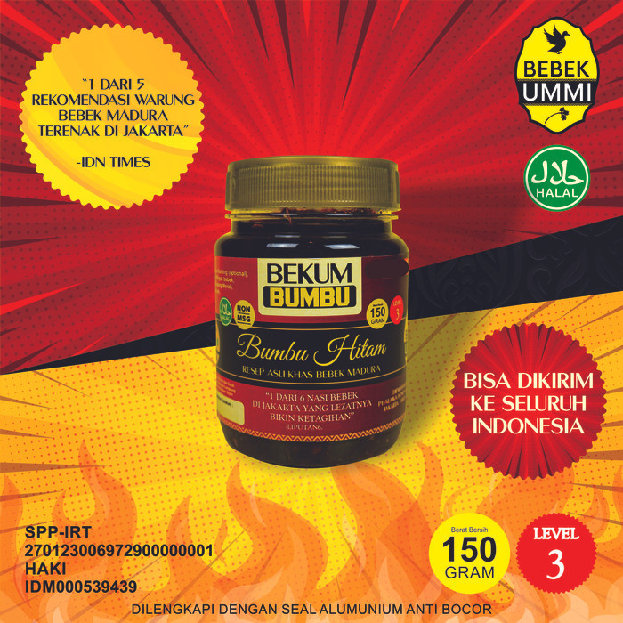 

*Best Promo*~ sukron_86 BEBEK UMMI - BUMBU HITAM KHAS MADURA SUPER PEDAS Ukuran 150gr