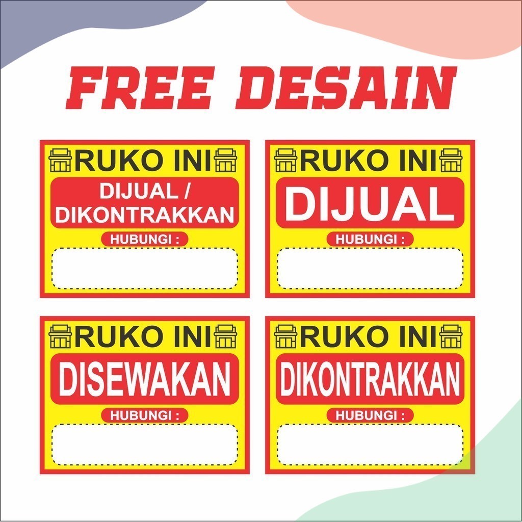 SPANDUK  BANNER, RUKO DIJUAL DISEWAKAN DIKONTRAKAN Toko_Renata