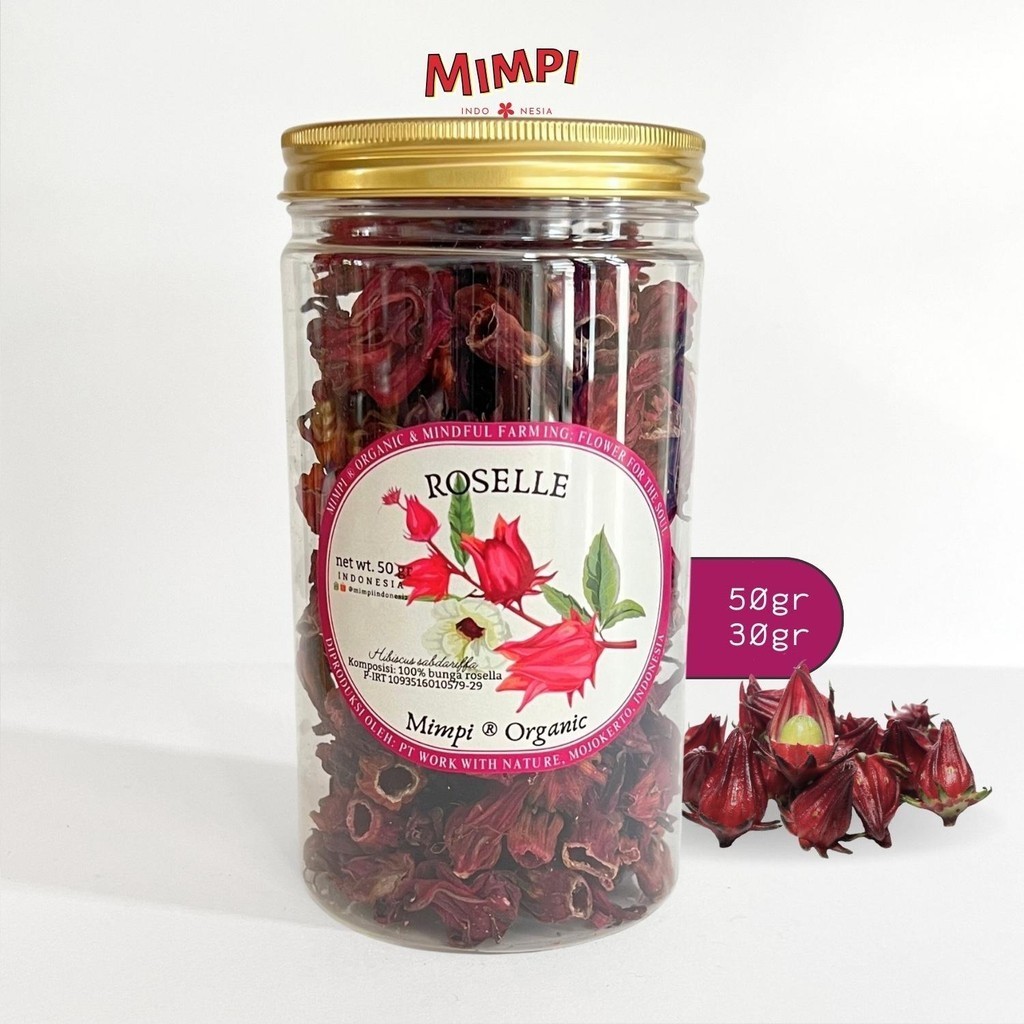 

ROSELLE 100% Bunga Rosella Teh Herbal (Bebas Gula) - Mimpi Organic Food Indonesia