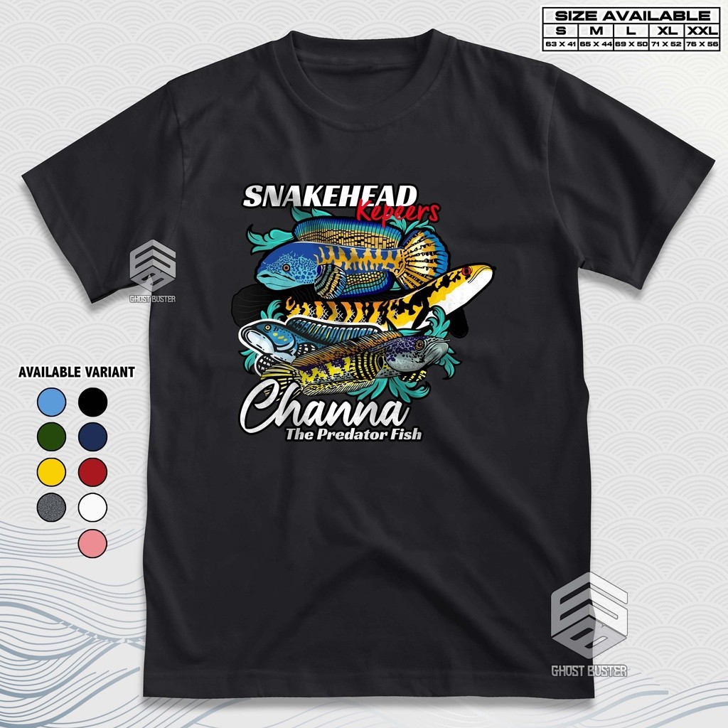 Kaos Channa Snakehead Keepers Chana Predator Fish Baju Distro Ikan Hias Tshirt Aquascape GBA894