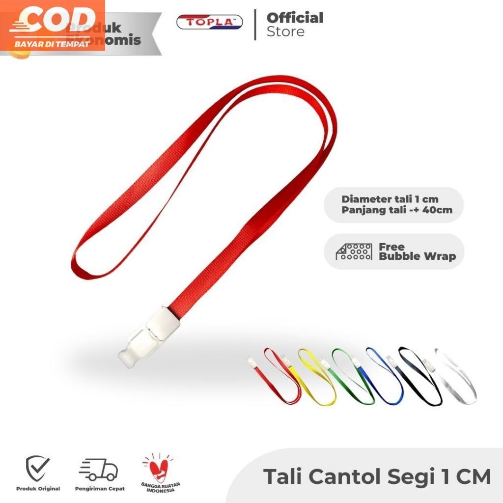 

FLASH SALE Topla Tali Segi ID Card Lanyard 1 CM TERLARIS