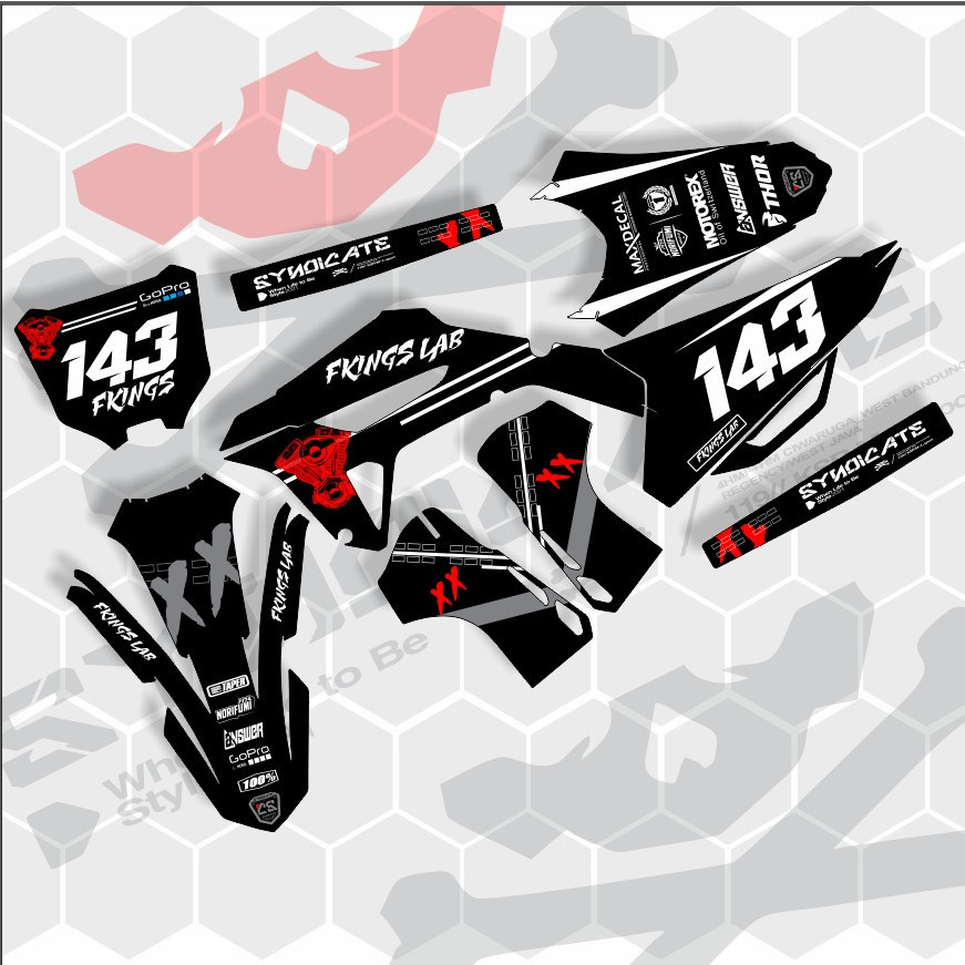 Decal crf450r-crf150L-crf250 full body bisa (ganti nama dan nomor)