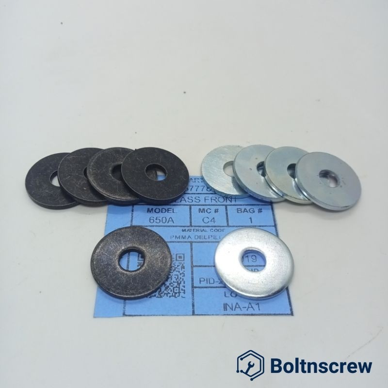 5Pcs Ring Plat M6 Baut 10 Lebar 2Cm Tebal 2Mm Original Hitam Putih Baja