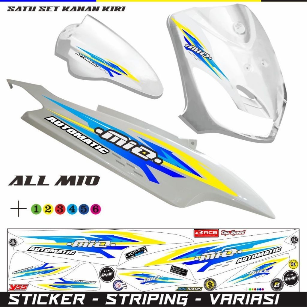 VARIASI STIKER LIS MIO OLD / STRIPING VARIASI MOTOR MIO SPORTY / MIO SMILE STIKER SETRIPING MIO PUTI