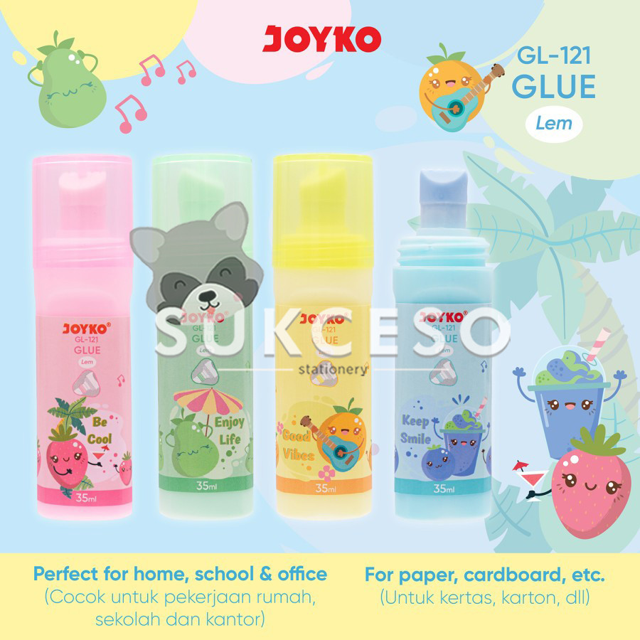 

Joyko Glue Liquid GL-121 Lem Cair Tabung Berwarna Seri Buah