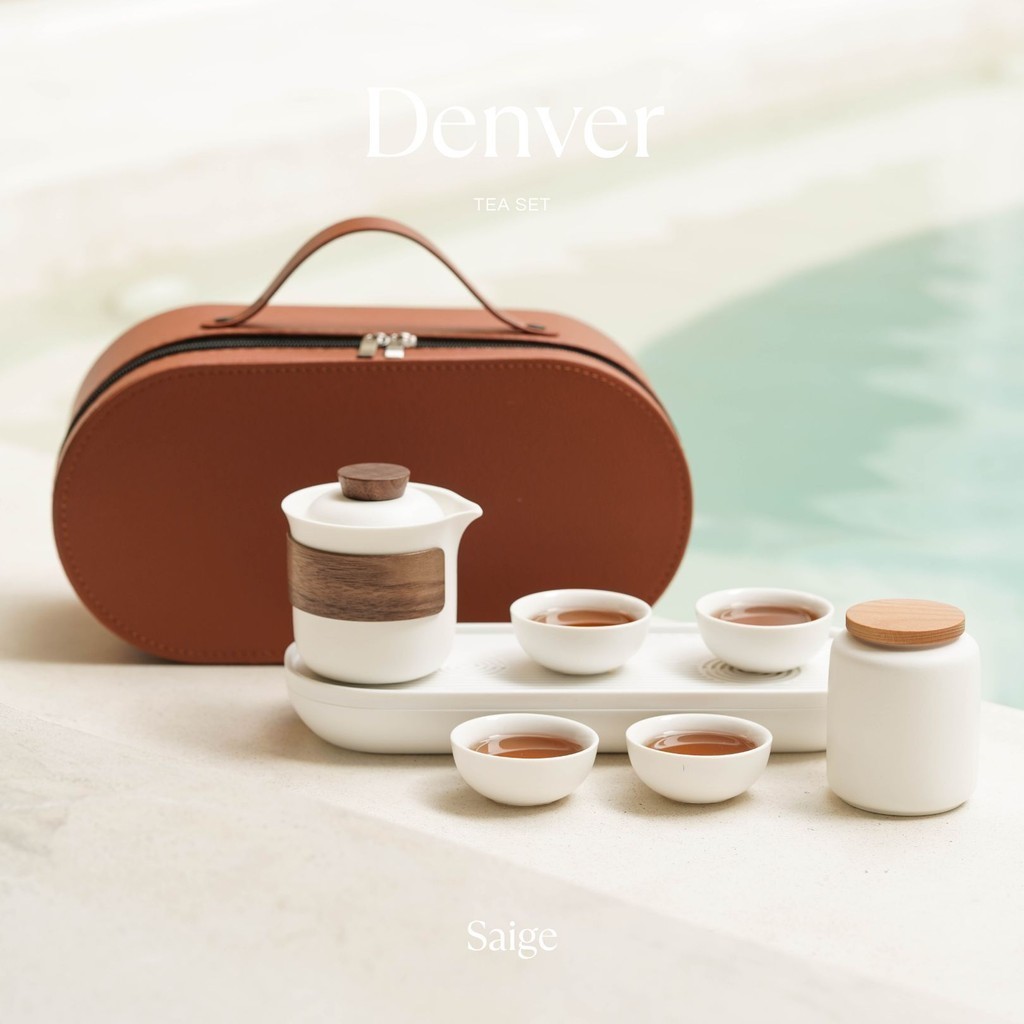 

[SAIGE] DENVER Tea Set Hampers Murah Kado Unik Minimalis Leather Case