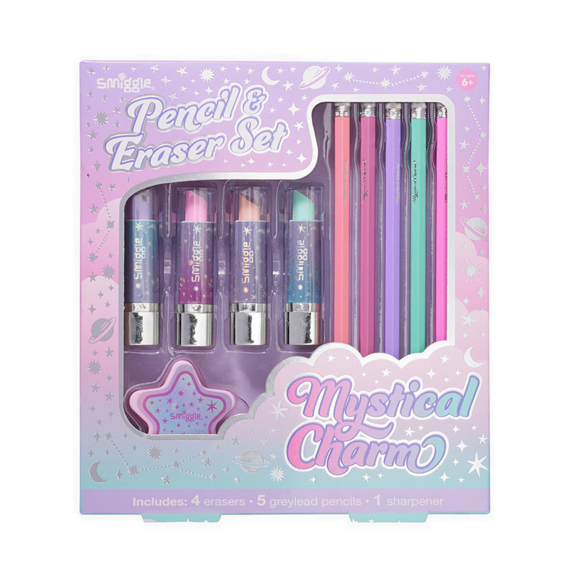 

Smiggle Team Up Pencil & Eraser Set - IGL479516PNK