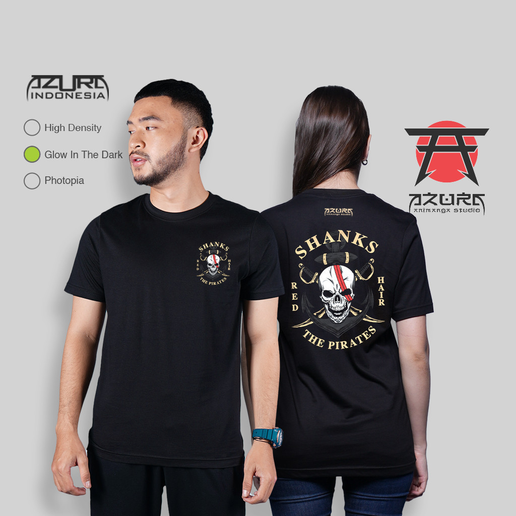 Azura Indonesia Tshirt Anime One piece Shanks Club Style Hitam