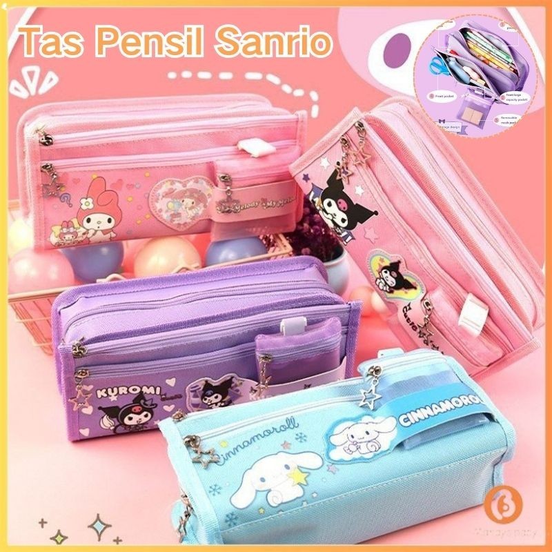 

【Penjual Lokal】Tas Pensil Kapasitas Besar Multi-lapis Kotak Alat Tulis Kartun Lucu Sanrio Kotak Pensil Multifungsi penyimpanan alat tulis siswa