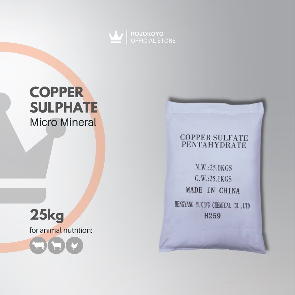 COPPER SULPHATE (Cu) 25kg CuSO4 Tembaga Terusi Cupri Sulfat Ternak & Hewan Peliharaan