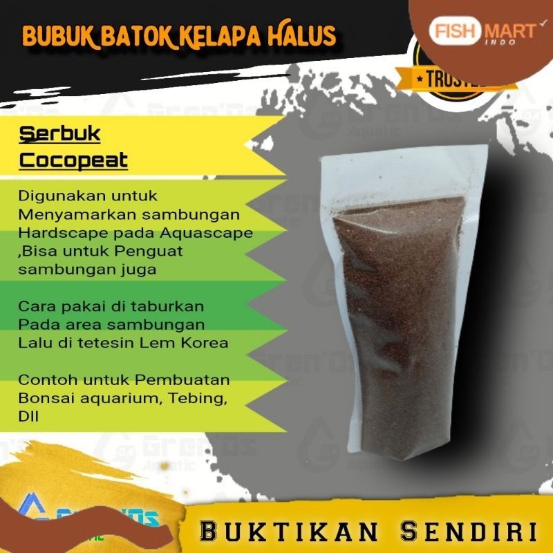 Serbuk Bubuk Batok Kelapa Untuk Smooting Hardscape Bonsai Kayu Akar Batu Aquascape Aquarium
