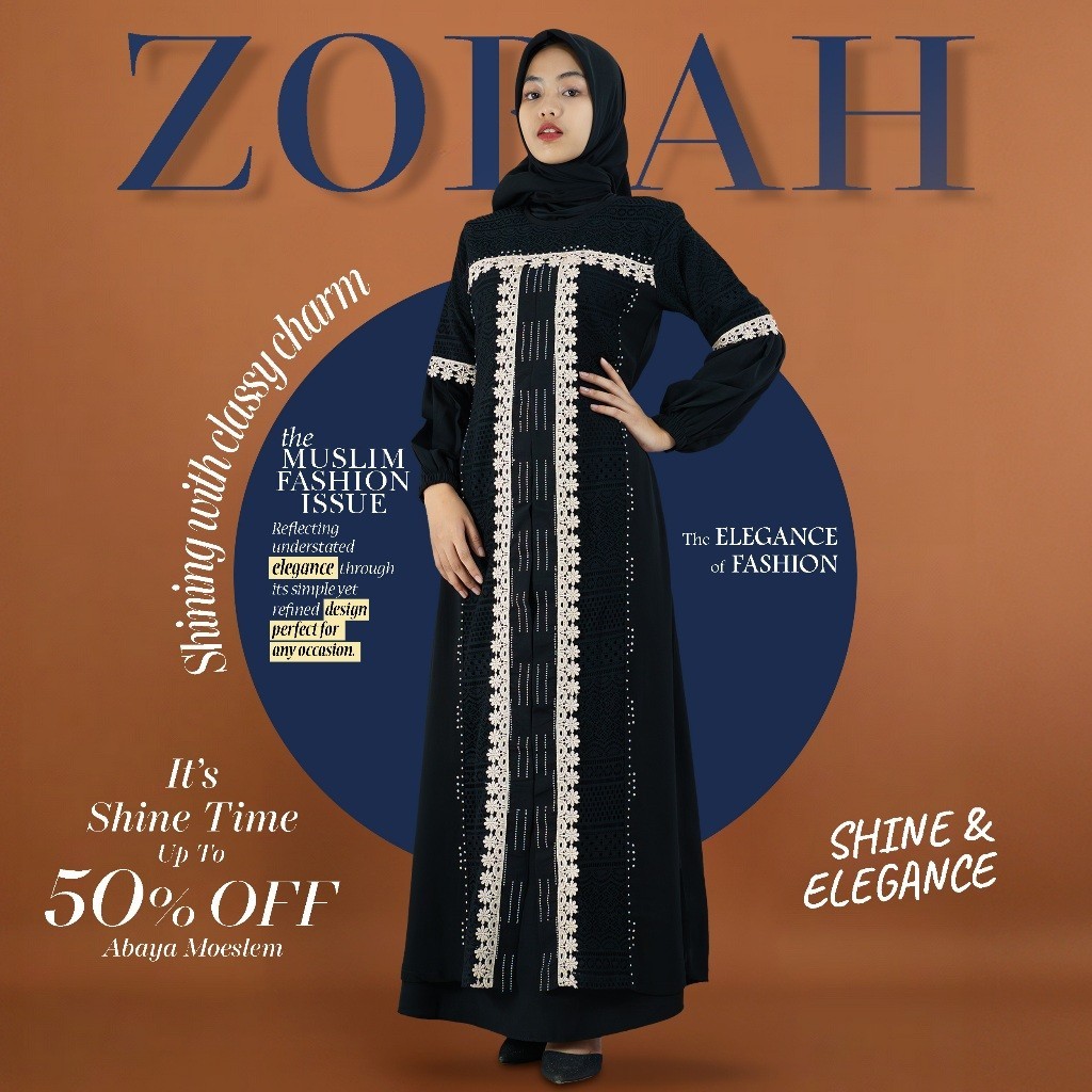 RH76RS ZORAH • Gamis brukat hitam wanita mewah elegan ukuran M L XL XXL LD 120 jumbo - Dress tile br