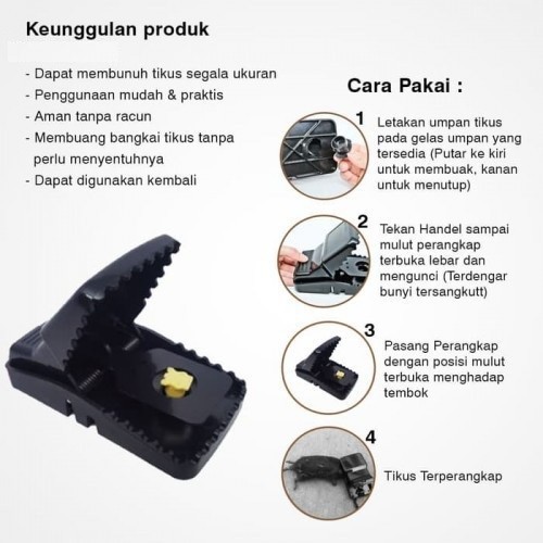 Jebakan Perangkap Tikus Jepit Massal Modern Model Pedal — 9
