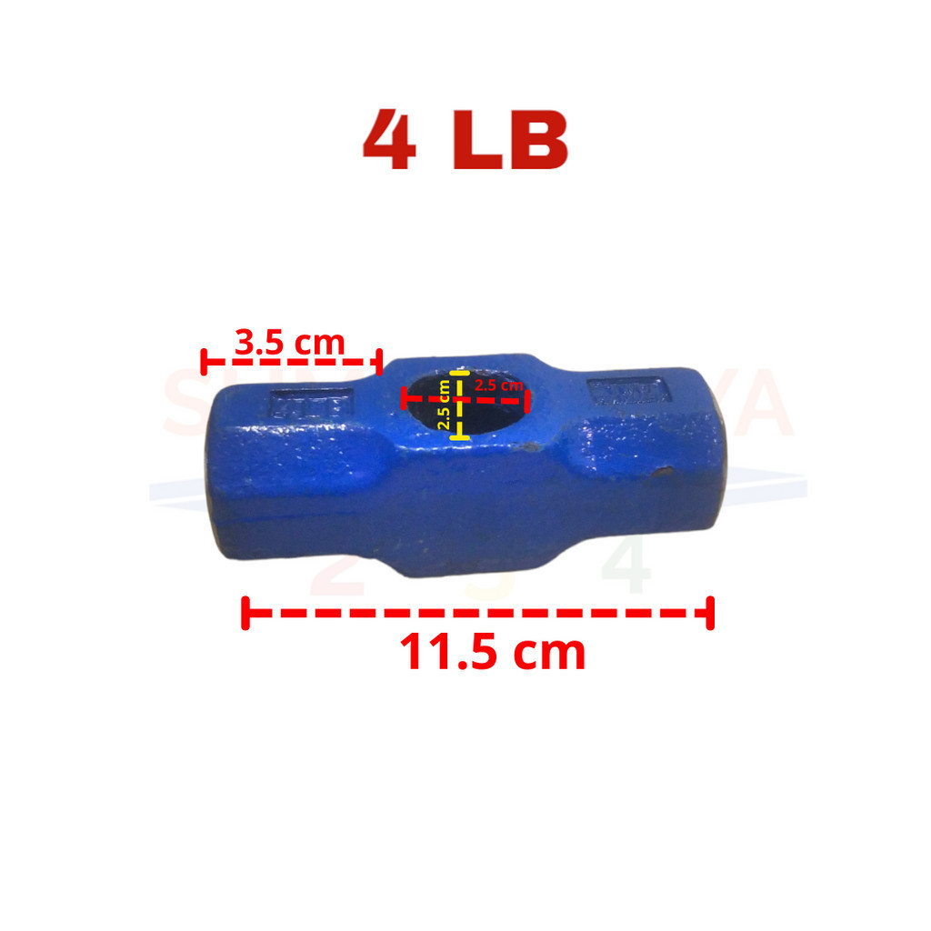 Palu Bodem 4 LB / Palu Besi Kepala Batu Bogem Godam / Palu Bobok Tanpa Gagang