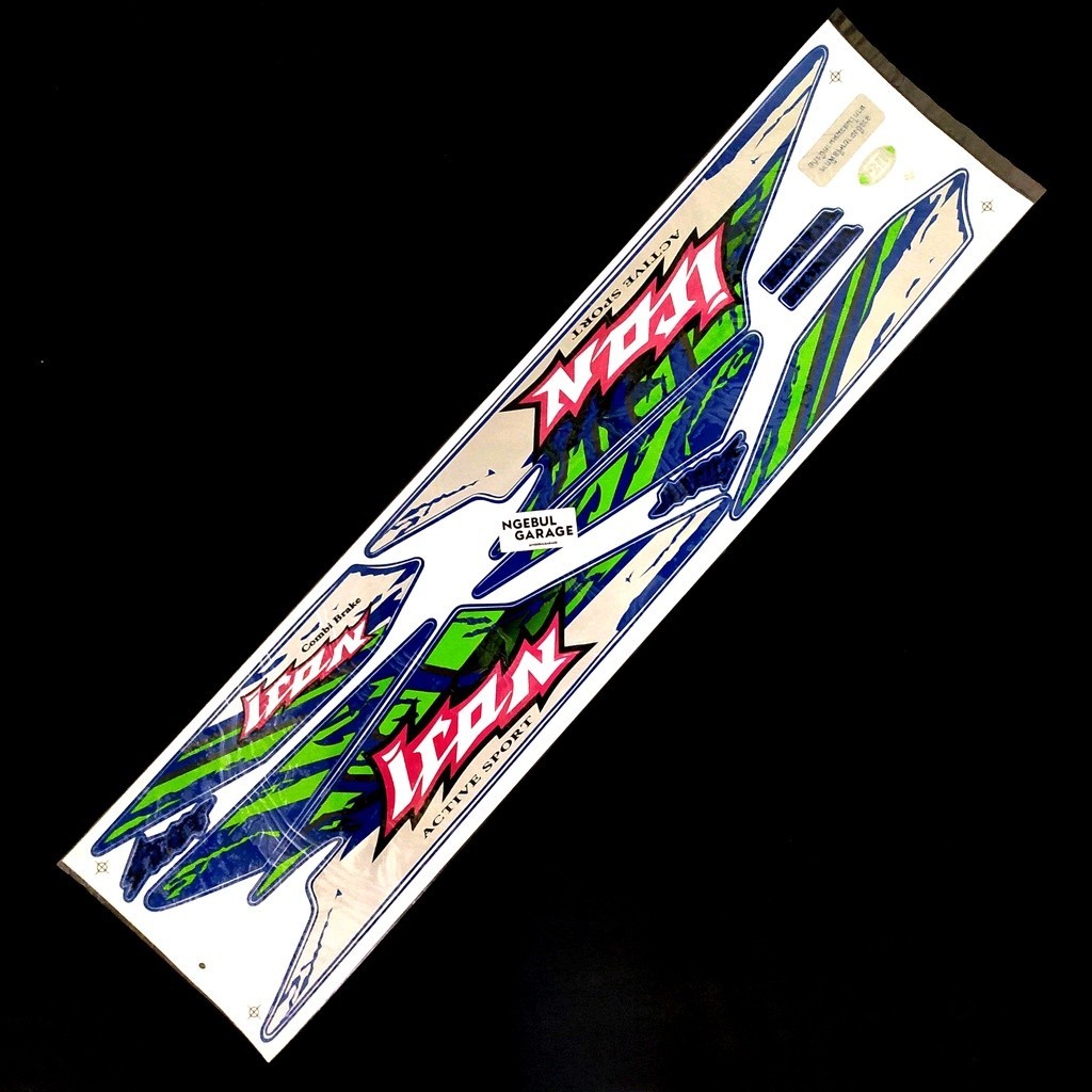 Stiker Beat Karbu Icon Thailand Variasi Striping HONDA HIJAU BIRU PINK